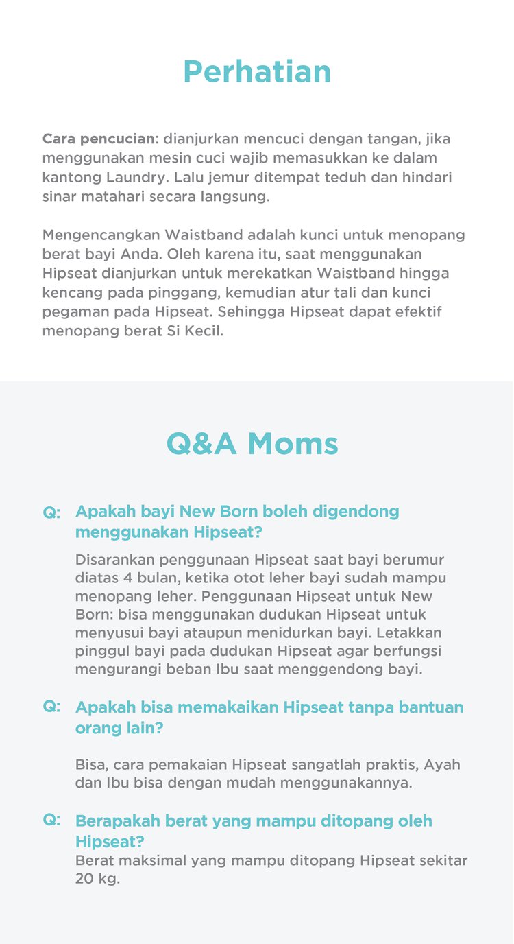 MOOIMOM Casual Hipseat Carrier - Gendongan Bayi description image